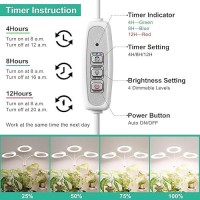 Lbw Halo Plant Grow Light Trihead Desk Grow Light For Indoor Growth 72X3 Leds Full Spectrum Grow Lamp With 4812H Auto Timer