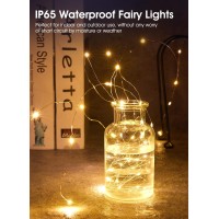 Brightown 6 Pack Fairy Lights Battery Operated String Lights 7Ft 20 Led Waterproof Silver Wire Firefly Lights Waterproof For D