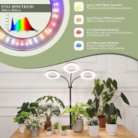 Lbw Halo Plant Grow Light Trihead Desk Grow Light For Indoor Growth 72X3 Leds Full Spectrum Grow Lamp With 4812H Auto Timer