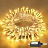 Shineshine Christmas Lights 150 Led 49 Ft 8 Modes Plug In Waterproof Fairy Lights With Timer Warm White String Lights For Bedr