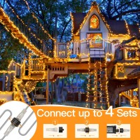 Shineshine Christmas Lights 150 Led 49 Ft 8 Modes Plug In Waterproof Fairy Lights With Timer Warm White String Lights For Bedr