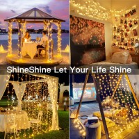 Shineshine Christmas Lights 150 Led 49 Ft 8 Modes Plug In Waterproof Fairy Lights With Timer Warm White String Lights For Bedr