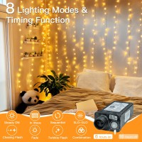 Shineshine Christmas Lights 150 Led 49 Ft 8 Modes Plug In Waterproof Fairy Lights With Timer Warm White String Lights For Bedr