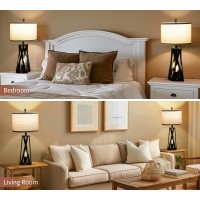 Weiters 275 Touch Control Farmhouse Table Lamps Set Of 2 With Usb Ca Ac Outlet 3Way Dimmable Bedside Lamp For Living Roo