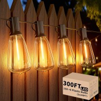 Svater Outdoor String Lights 300 Ft Patio Lights With 1506 1W Shatterproof Plastic Led Bulbs Connectable Dimmable Commercial