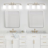 Halialumi Bathroom Light Fixtures Brushed Nickel Bathroom Lights 4Light Vanity Light Bathroom Light Over Mirror Modern Bathroom