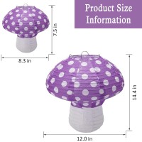 6Pcs Mushroom Paper Lantern Mushroom Party Decorations Mushroom Hanging Lanterns Mushroom Table Centerpieces For Forest Jungle