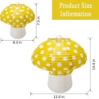 6Pcs Mushroom Paper Lantern Mushroom Party Decorations Mushroom Hanging Lanterns Mushroom Table Centerpieces For Forest Jungle