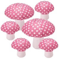 6 Pieces Mushroom Paper Lantern Mushroom Party Decorations Mushroom Hanging Lanterns Mushroom Table Centerpieces For Forest Ju