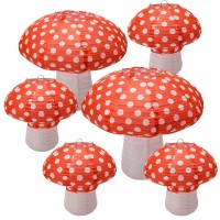 6 Pieces Mushroom Paper Lantern Mushroom Party Decorations Mushroom Hanging Lanterns Mushroom Table Centerpieces For Forest Ju