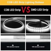 Lltop Cob Led Strip Lights Waterproof Ip67 Dc24V Daylight White 6000K 164Ft5M High Cri 92Ra Outdoor Led Tape Lighting Diy Cut