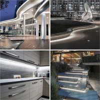 Lltop Cob Led Strip Lights Waterproof Ip67 Dc24V Daylight White 6000K 164Ft5M High Cri 92Ra Outdoor Led Tape Lighting Diy Cut