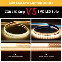 Lltop Cob Led Strip Lights Waterproof Ip67 Dc24V Natural White 4000K 164Ft5M High Cri 92Ra Outdoor Led Tape Lighting Diy Cutt