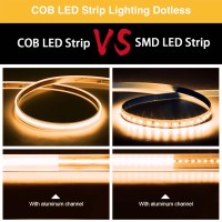 Lltop Cob Led Strip Lights Waterproof Ip67 Dc24V Warm White 3000K 164Ft5M High Cri 92Ra Outdoor Led Tape Lighting Diy Cuttabl