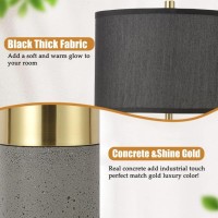 Momyofdy 24 Tall Black Gold Lamp Set Of 2 Nature Concrete Touch Control Table Lamps 3Way Dimmable Lamps Contemporary Modern B