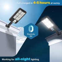 Okpro Solar Lights Outdoor 6500K Solar Flood Light Motion Sensor Dusk To Dawn Solar Street Lights Outdoor Ip66 Waterproof So