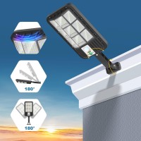 Okpro Solar Lights Outdoor 6500K Solar Flood Light Motion Sensor Dusk To Dawn Solar Street Lights Outdoor Ip66 Waterproof So