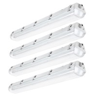 Brillihood Led Vapor Proof 4Ft Light Fixture 36 Watt 4000Lm 3500K Warm White Clear Cover Ip65 Waterproof 4 Long Overhead