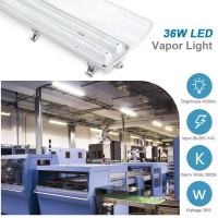 Brillihood Led Vapor Proof 4Ft Light Fixture 36 Watt 4000Lm 3500K Warm White Clear Cover Ip65 Waterproof 4 Long Overhead