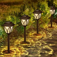 Larekook 8 Pack Solar Outdoor Lights Waterproof Led Solar Outdoor Lights Pathway Solar Lights For Outside Yard Patio Path Landsc