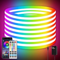 Vimeepro 328Ft Led Neon Rope Lights Music Sync 24V Ip65 Waterproof Flexible Led Rope Lights 40Key Remoteapp Control Outdoor Rg