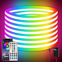 Vimeepro 328Ft Led Neon Rope Lights Music Sync 24V Ip65 Waterproof Flexible Led Rope Lights 40Key Remoteapp Control Outdoor Rg