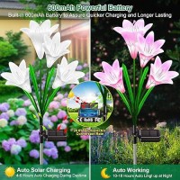 Solar Garden Lights Outdoor Decorative 2024 Upgraded Solar Outdoor Lights With 32 Bright Bigger Lily Flowers Waterproof Outd