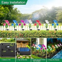 Solar Garden Lights Outdoor Decorative 2024 Upgraded Solar Outdoor Lights With 32 Bright Bigger Lily Flowers Waterproof Outd