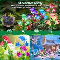 Solar Garden Lights Outdoor Decorative 2024 Upgraded Solar Outdoor Lights With 32 Bright Bigger Lily Flowers Waterproof Outd