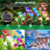 Solar Garden Lights Outdoor Decorative 2024 Upgraded Solar Outdoor Lights With 16 Bright Bigger Lily Flowers Waterproof Outd