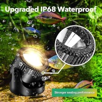 Poposoap Solar Pond Lights 3In1 Warm White Underwater Pond Lights Ip68 Waterproof Led Landscape Spotlights For For Pond Gar