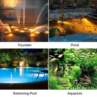 Poposoap Solar Pond Lights 3In1 Warm White Underwater Pond Lights Ip68 Waterproof Led Landscape Spotlights For For Pond Gar