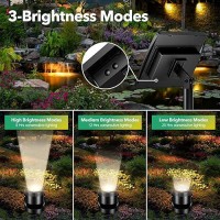 Poposoap Solar Pond Lights 3In1 Warm White Underwater Pond Lights Ip68 Waterproof Led Landscape Spotlights For For Pond Gar