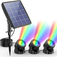 Poposoap Solar Pond Lights Rgb Led Pond Lights Waterproof Ip68 2200Mah Battery Underwater Solar Light With Two Modes Options F