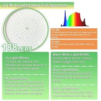 Yadoker Grow Light For Indoor Plants 188 Leds Full Spectrum Standing Plant Grow Light With Uv Ir 81216H Timer 10Level Brightn