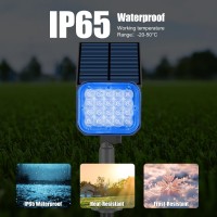 Crepow Solar Spot Lights Outdoor Blue Solar Lights Outdoor Waterproof Ip65 Adjustable Panel Solar Landscape Spotlights For Tre