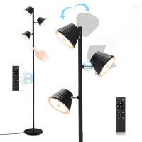 Led Tree Floor Lamp 42W 4200 Lumens Super Bright Floor Lamps For Living Room With Remote Touch Control 3 Rotatable Lights 4