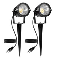 Reegold Spot Lights Outdoor 10W 1000Lm Spotlight Outdoor 2700K Warm White Led Spot Lights For Yard House Garden 120V Plug In