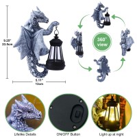 Fashionoda Dragon Tree Hugger With Solar Lantern 93 Inch Resin Dragon Statue For Outside Garden Yard Decorunique Outdoor Dra