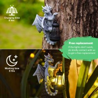 Fashionoda Dragon Tree Hugger With Solar Lantern 93 Inch Resin Dragon Statue For Outside Garden Yard Decorunique Outdoor Dra