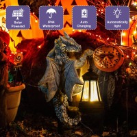 Fashionoda Dragon Tree Hugger With Solar Lantern 93 Inch Resin Dragon Statue For Outside Garden Yard Decorunique Outdoor Dra