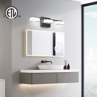 Myth Realm Led Modern Bathroom Light Fixtures Over Mirror 3Light Dimmable Vanity Lights Matte Black Acrylic Bathroom Vanity L