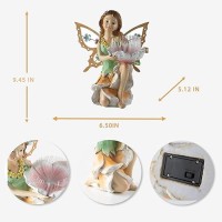 Suyorpe Garden Fairy Decor Solar Outdoor Statues Fairy Garden Accessories Fairy Figurine For Outside Garden Gifts Resin Orname