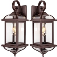 Roravilila 18 Bronze Outdoor Wall Lights Exterior Light Fixtures 2Pack Porch Lights Outside Sconces Antirust Aluminum Pati