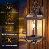 Roravilila 18 Bronze Outdoor Wall Lights Exterior Light Fixtures 2Pack Porch Lights Outside Sconces Antirust Aluminum Pati