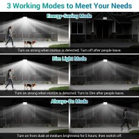 Ustellar Solar Motion Sensor Lights 6500K Solar Outdoor Flood Lights With Remote Control Ip65 Waterproof Led Solar Motion Ligh