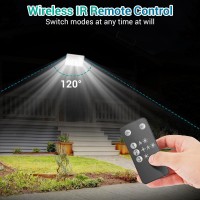 Ustellar Solar Motion Sensor Lights 6500K Solar Outdoor Flood Lights With Remote Control Ip65 Waterproof Led Solar Motion Ligh