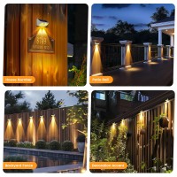 Bridika Solar Fence Lights Outdoor Lens Led Fence Lights Solar Power Solar Wall Lights Outdoor Warm White Cool White And Rgb