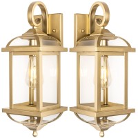 Roravilila 2Pack 18 Gold Light Fixtures Outdoor Wall Lights Exterior Lanterns Brass Porch Lights Outside Antirust Aluminum