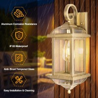 Roravilila 2Pack 18 Gold Light Fixtures Outdoor Wall Lights Exterior Lanterns Brass Porch Lights Outside Antirust Aluminum